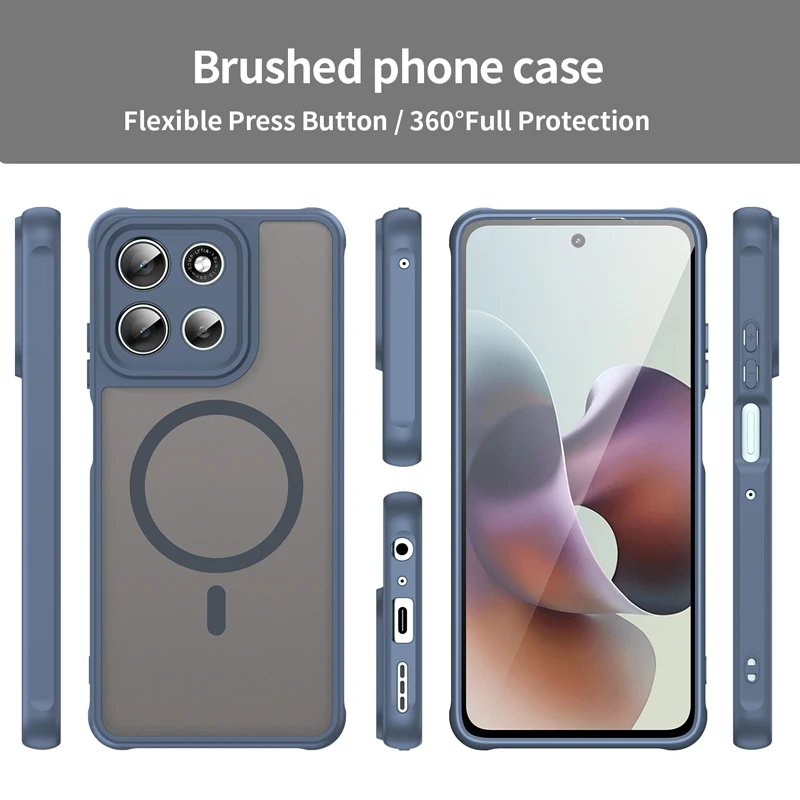 Magnetic Translucent Frosted Matte Waterproof Protective Phone Case
