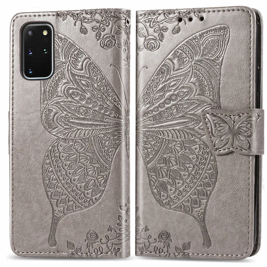 silicone case samsung Butterfly Embossed Flip Wallet Case Cover For Samsung S22 Ultra S21 S20 S10 S9 S8 S7 Edge S21FE S20FE For Galaxy Note 20 10 9 8 best case for samsung Cases For Samsung