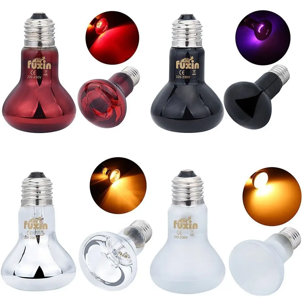Infrared Led Pet Heating Lamp Durable UVA Adjustable Reptile Heat Bulb 4 Kinds 25W/50W/75W/100W UVA Day Night Bulb Reptiles