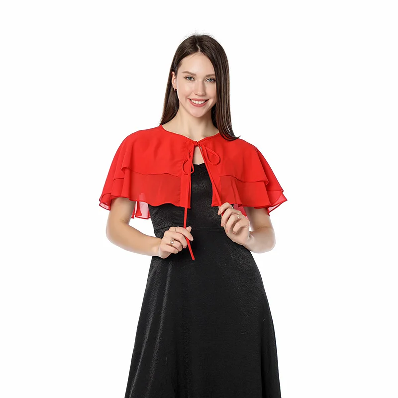 

Шифоновая шаль для невесты, подружки невесты, свадебное платье, обеденный чонсам, шаль, маленькая накидка, женский плащ, пончо, накидки, весна-осень