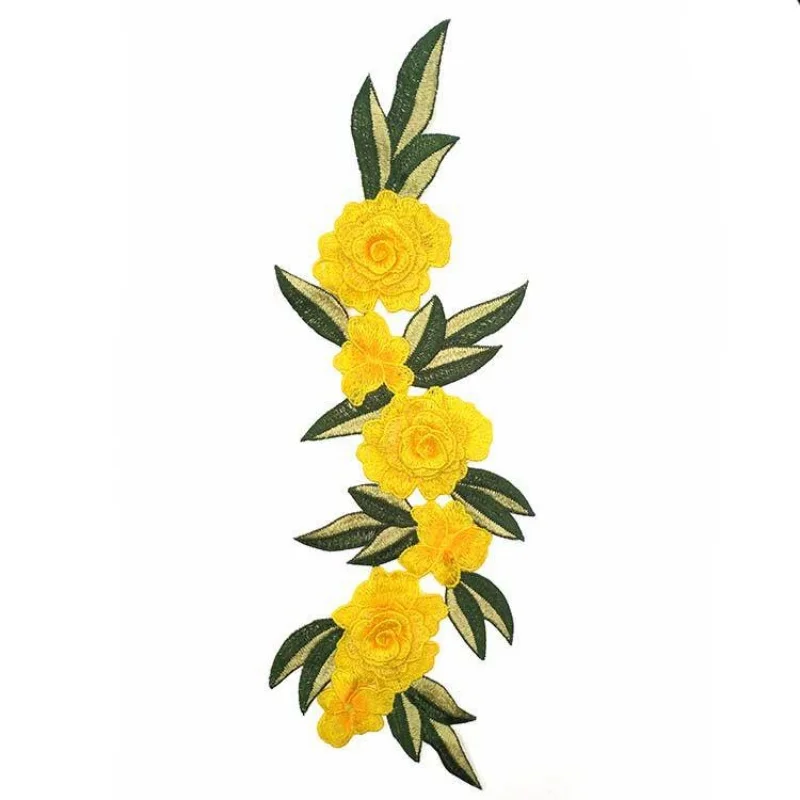 2PCS Water-soluble three-dimensional multi-layer embroidery cloth paste heavy embroidery roses DIY lace accessories
