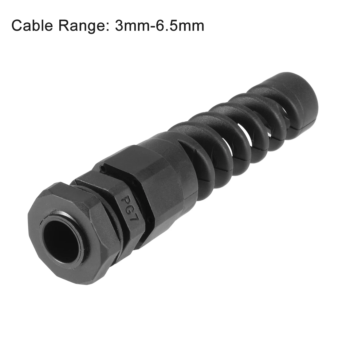 IP68 Waterproof PG7 Cable Gland Flex Spiral Strain Relief Protector 10pcs For 3mm-6.5mm Dia Wire