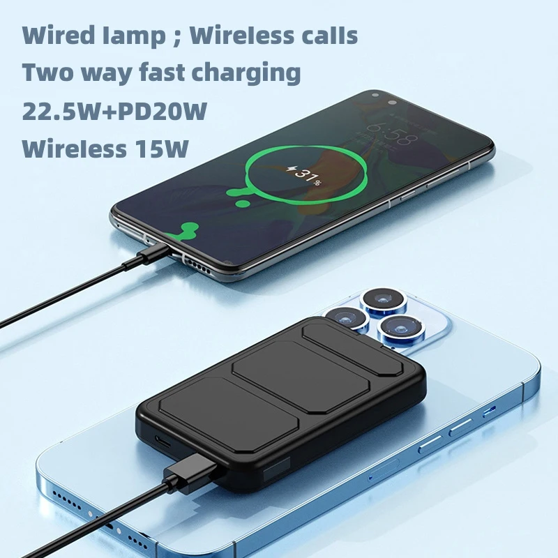 20000mAh 마그네틱 보조 배터리 휴대용 보조 배터리 15W 무선 급속 충전기 iPhone 15 14 13 12 외부 보조 배터리 팩용