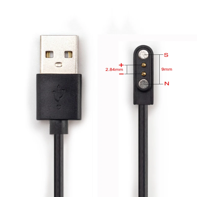 Câbles Chargeur Magnétique Pour Montre Connectée – Pack De 2, Espacement 2,84 Mm, 60 Cm, Universel, Noir - 9