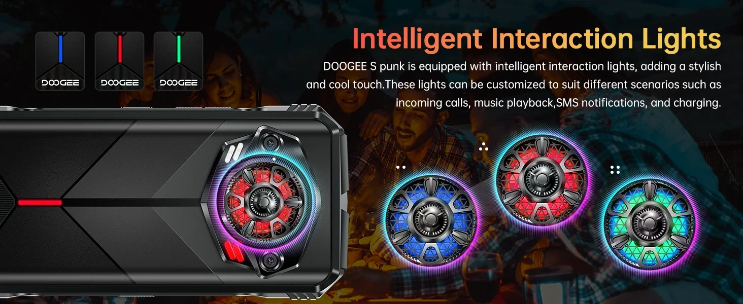 DOOGEE S Punk Android 14 6.58" FHD+ IPS Waterdrop Screen 16GB RAM 256GB ROM AI Double Camera (50MP+2MP) 16MP Front Camera