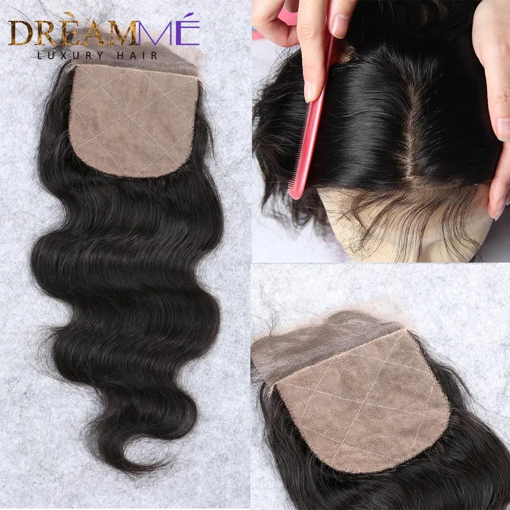 4x4 Silk Base HD Lace Frontal Straight Human Hair Closure Brazilian Remy Extensions