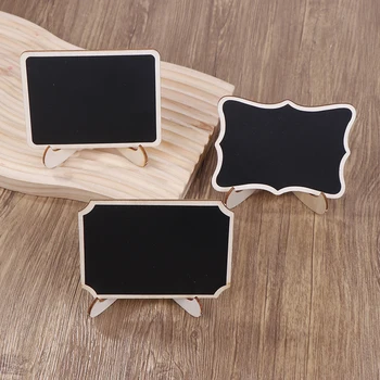 10 pezzi bacheca mini cavalletto supporto bacheca in legno nero memo puntelli tavolo segnaposto compleanno