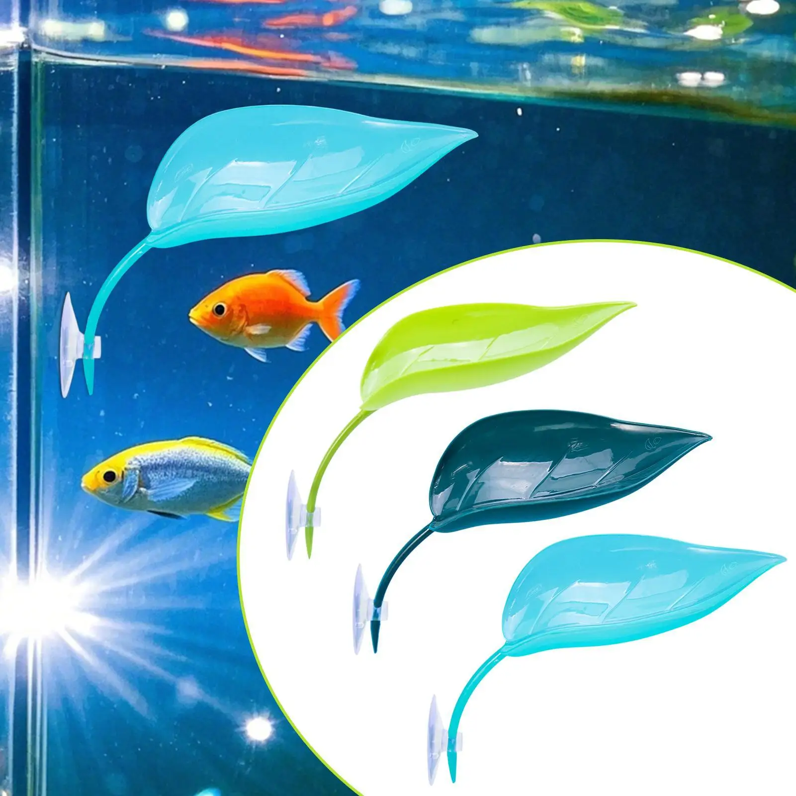 3Pcs Turtle Basking Leaf Shape Bearded Basking Platforms With Suction Cups Tree Frog Tank Accessories Tank Decoration