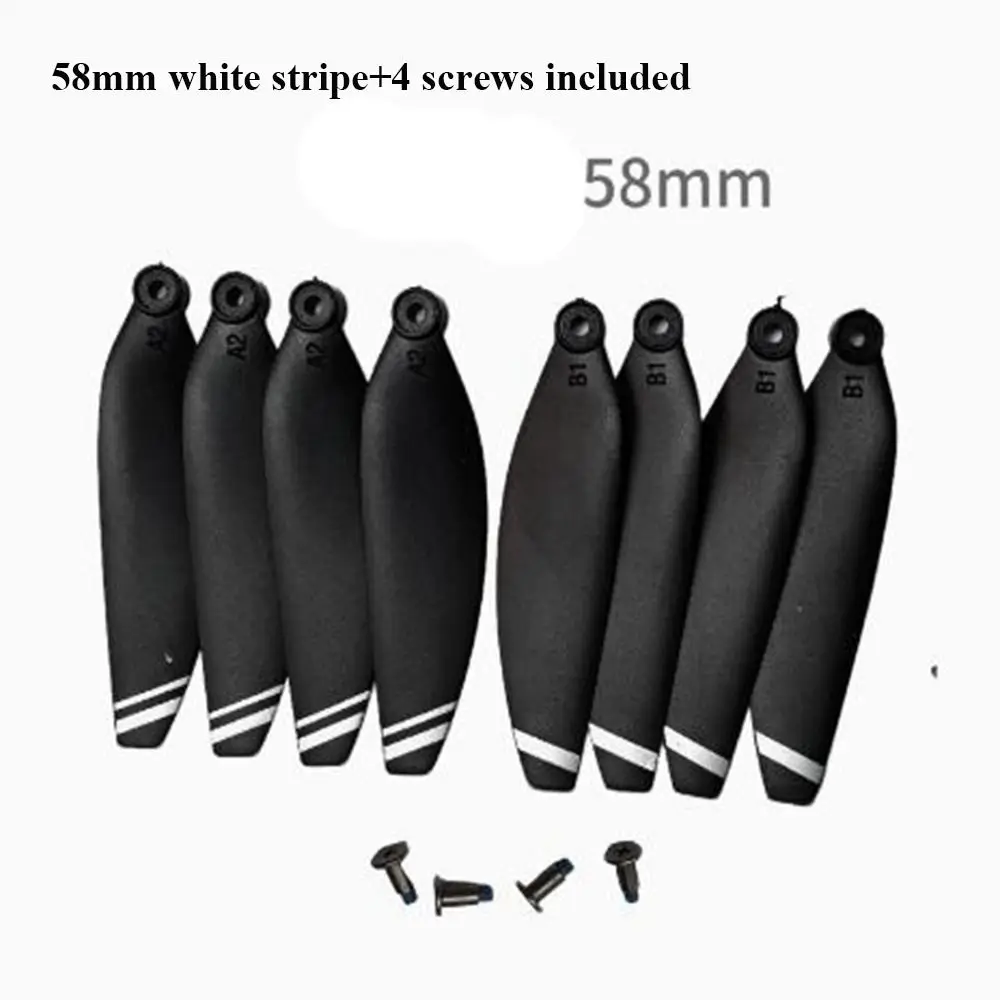 Universal Folding Propeller Blades Plastic Black Remote Control Parts 58mm/66mm Quadcopter Spare Blade