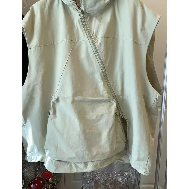 Новинка 2024, жилет на молнии с карманом и капюшоном, мужская и женская ...