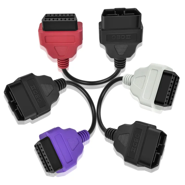 Newest 6/4/3Pcs/Lot OBD2 Connector Diagnostic Adapter Cable for FIAT ECU Scan & Multiecuscan Adaptor for Fiat 6 colors Cables 5