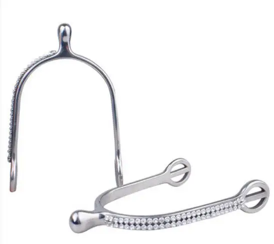 Horse Equestrian stainless steel crystal riding spur spurs