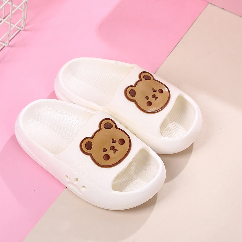 extra wide children's shoes Cartoon Cute Bear Infant Slippers for Boy Girl Summer Kid Beach Shoes Baby Home Bathroom Soft Indoor Flip Flops Children Sandals child shoes girl Children's Shoes