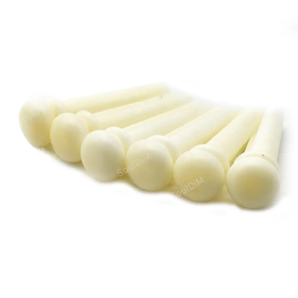 6pcs Real Bone Acoustic Guitar Bridge Pins Pure Bone Bridge Pin for Folk Guitar Replacement Parts Accessories