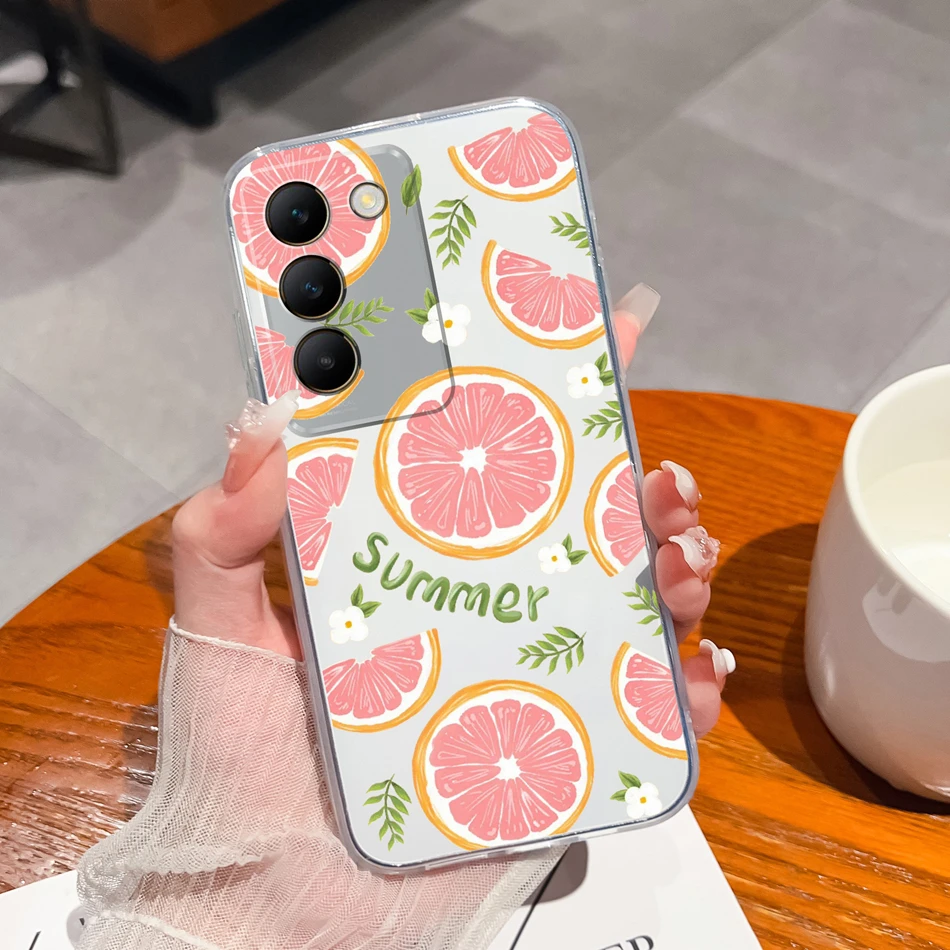 Floral Painted Transparent Shockproof Soft TPU Silicone Phone Case