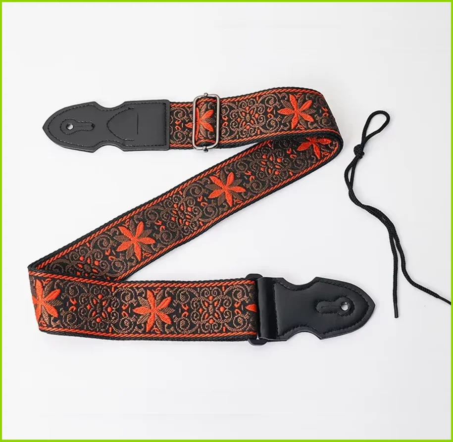 Modischer Retro Bestickter E-Gitarrengurt Ethnischer Stil Akustikgitarrengurt Bedruckte Schultergurte Gitarrenzubehör – Detail 9