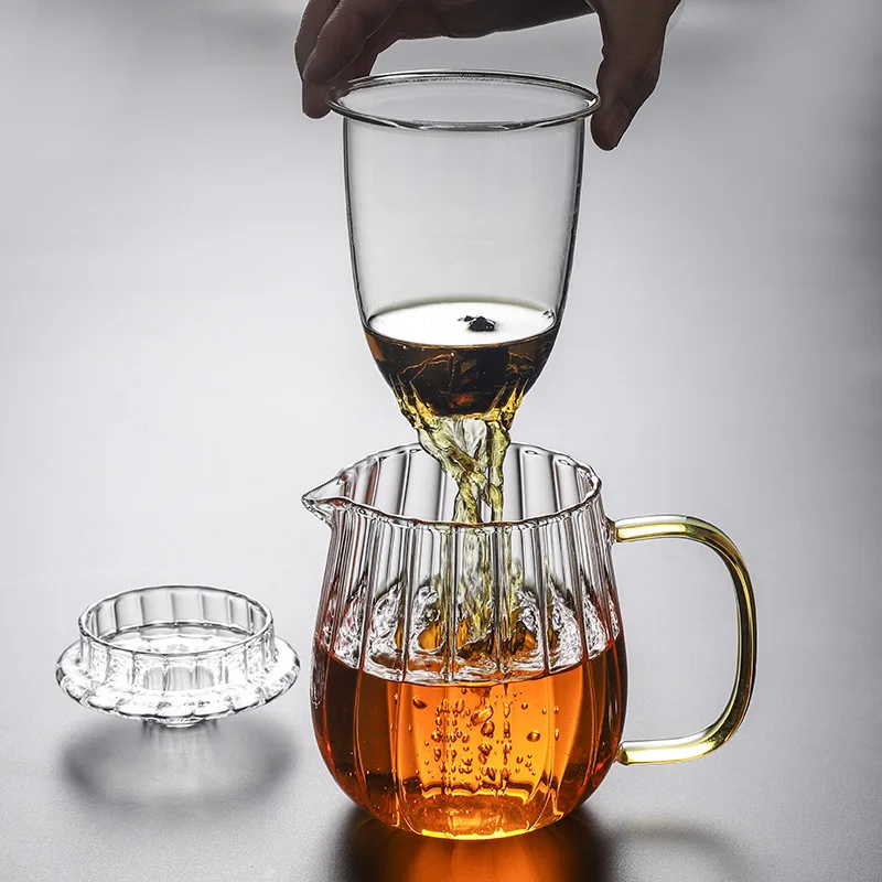 Thickened Heat-Resistant Glass Teapot, Tea Water Separation and Filtration, Tea Maker, Petal, Creative Tea Set