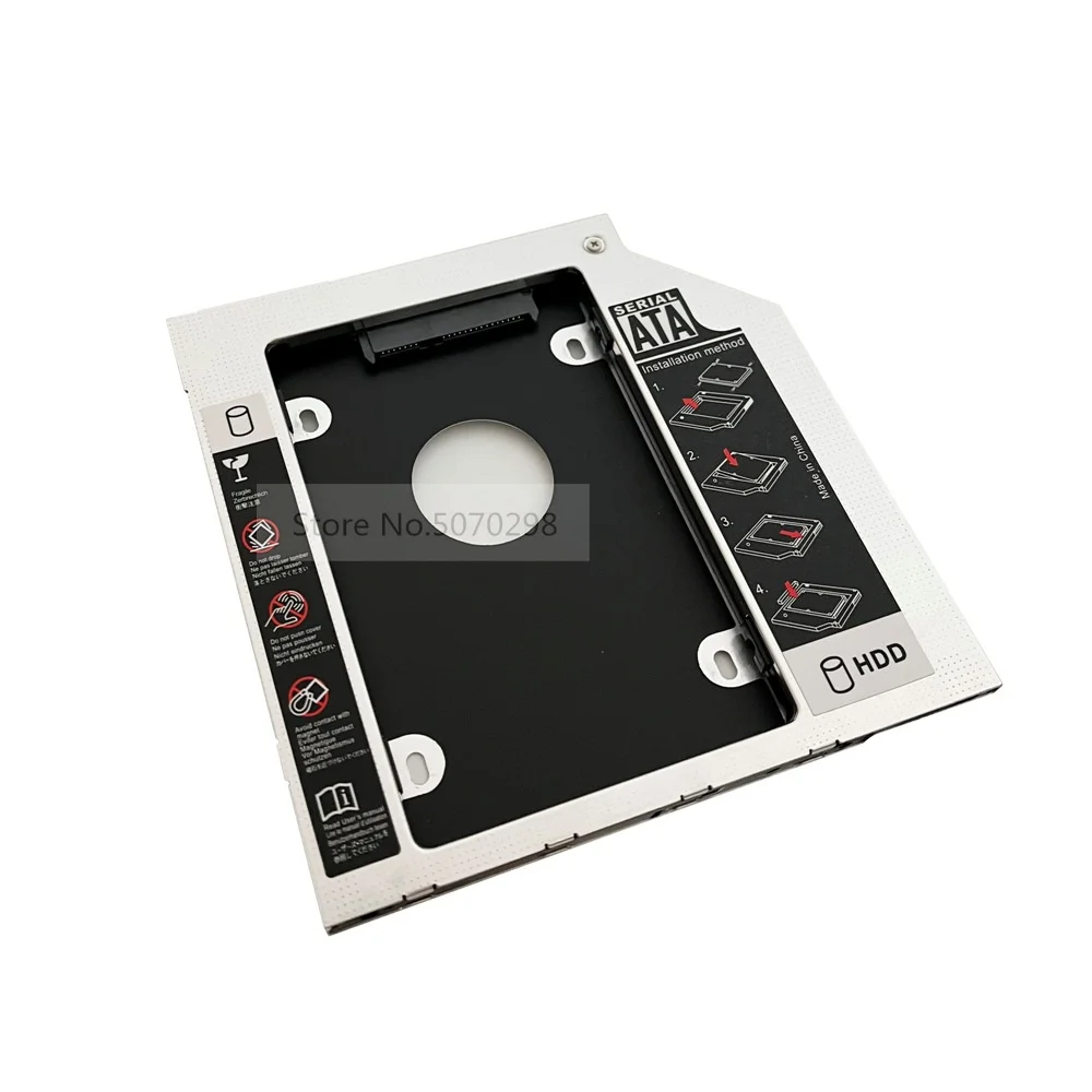 

Универсальный SATA 2-й HDD SSD жесткий диск Оптический адаптер Caddy для HP Pavilion 15-ab113nl 15-p104nl 15-e041so 15-N042SL