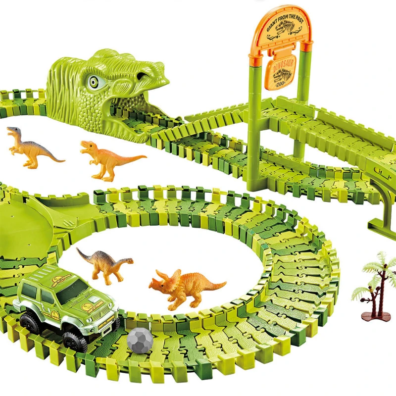 

DIY Dinosaur Electric Rail Car Railway Toy Set Flexible Changeable Assembled Building Blocks Track for Boy Kids Toys Gift