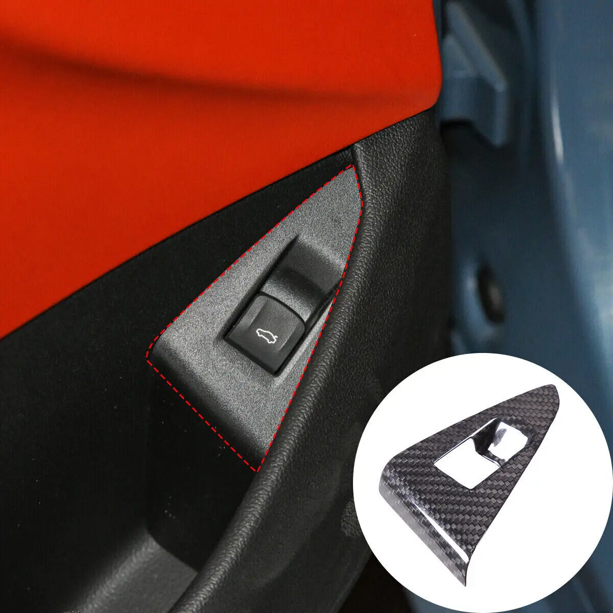 

Real Carbon Fiber Car Interior Tailgate Switch Button Cover Trim Fit For BMW 8 Series 2019-2023