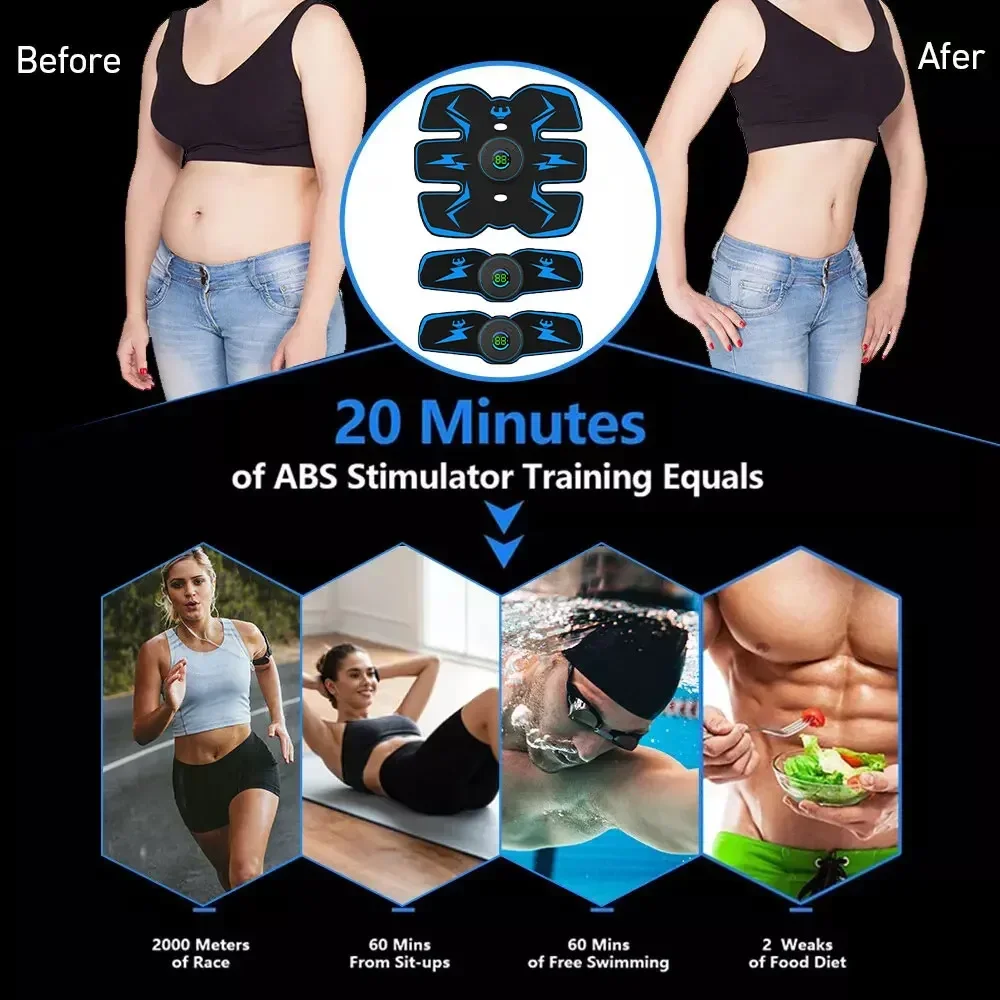 Upgraded Ems Abdominal Muscle Stimulator Abs Trainer Toner Belt Cruncher