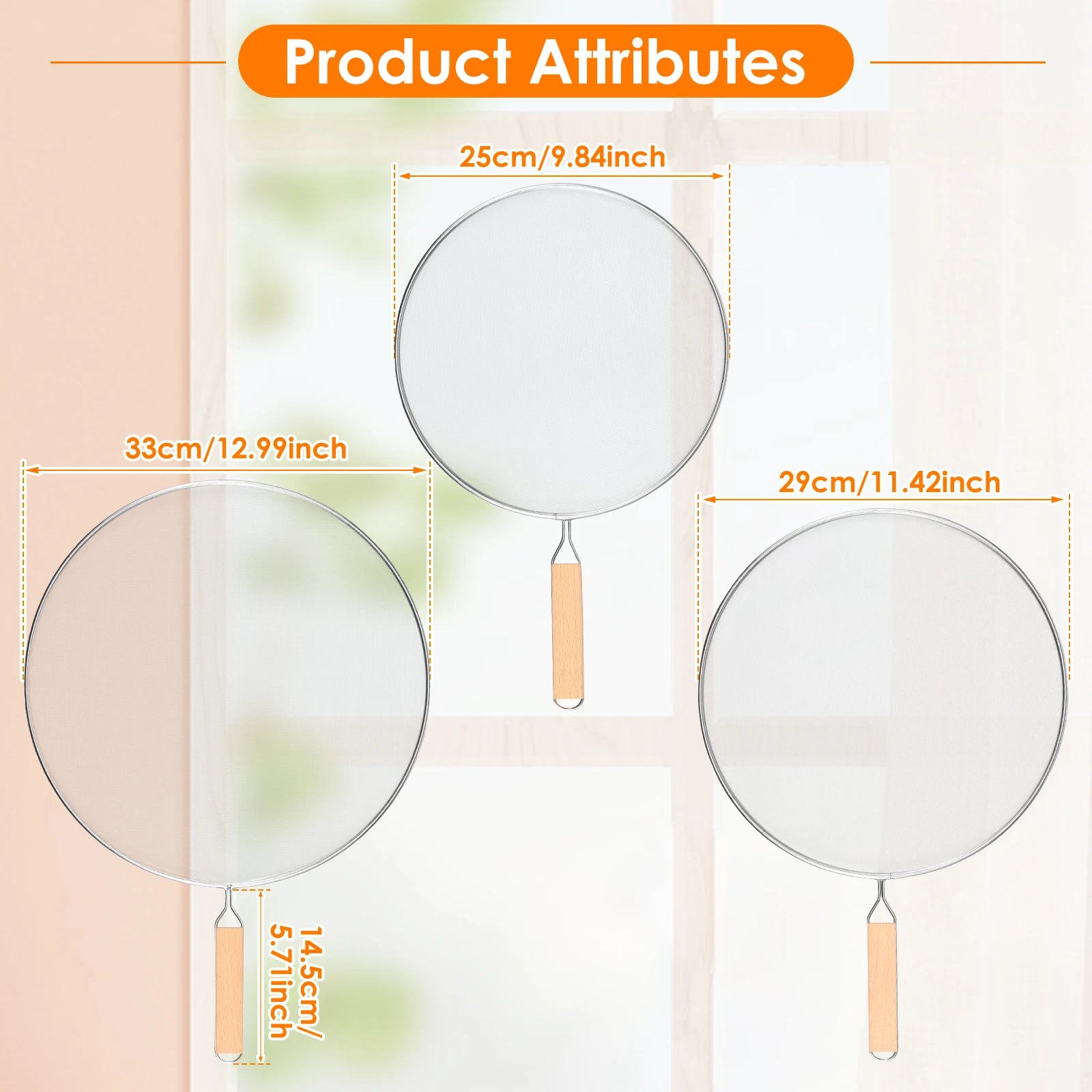 Frying Pan Splatter Screen Stainless Steel Splatter Guard with Handle Fine Mesh Oil Splatter Guard for Cooking Kitchen Supplies