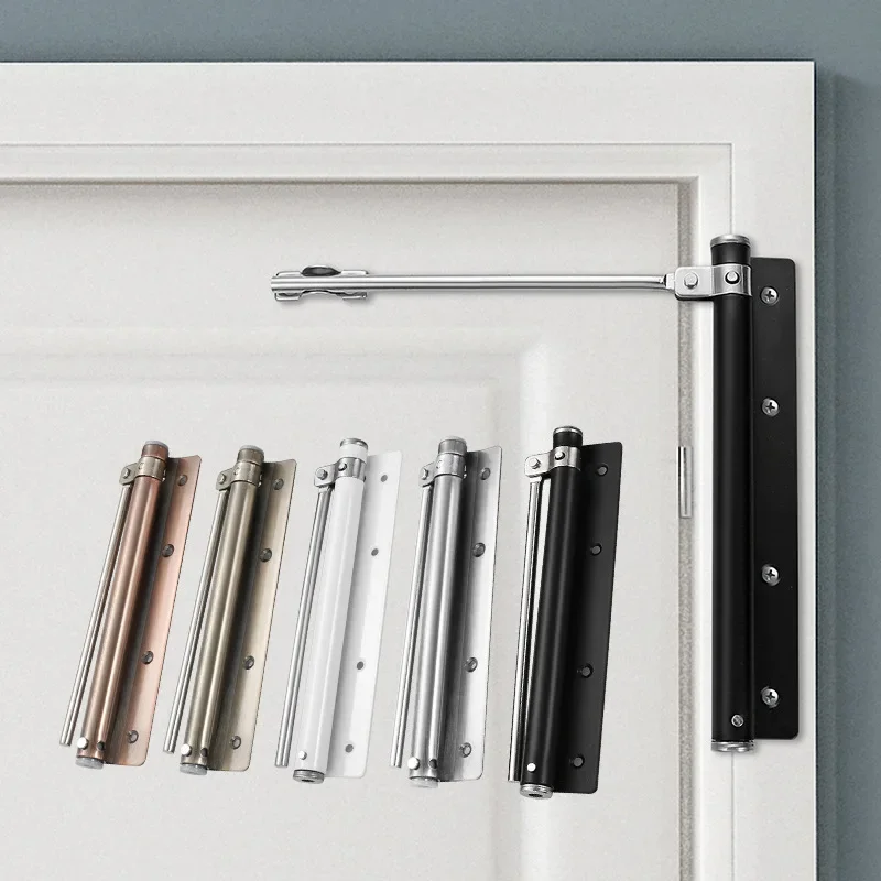 Household Stainless Steel Simple Light Silent Door Closer Adjustable Automatic Wooden Door Closer 1PC