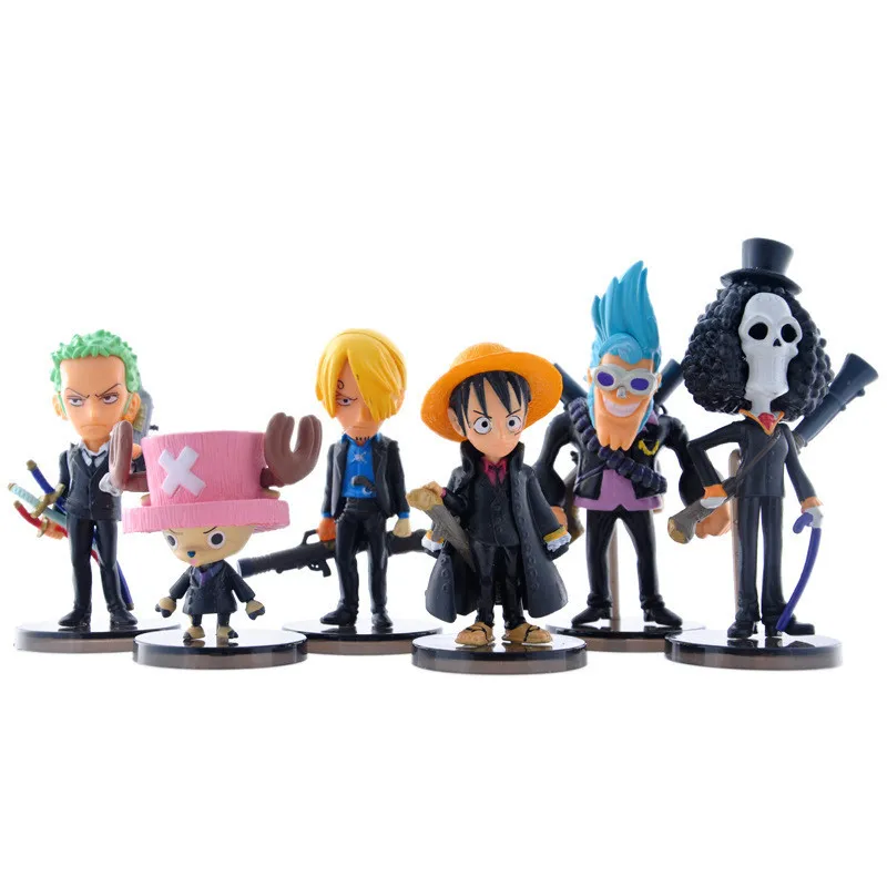 

One Piece Anime Figure Toy Set Luffy Sanji Nami Chopper Zoro PVC Action Figures Collectible Model Dolls Full Set For Gifts