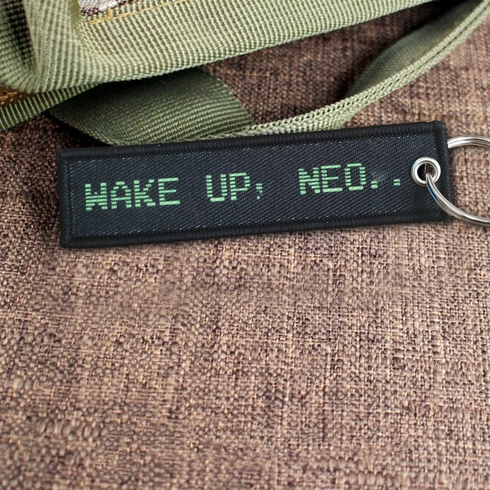 Wake Up Neo Moral Taktischer Patch Schlüsselanhänger Patch Outdoor Militär Armee Abzeichen Armband Taktischer Rucksack Schlüsselanhänger