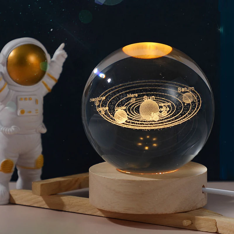 

Novelties Electri LED Galaxy Crystal Lamps Glowing Planetary Astronaut Ball Night Lights Bedside Light Decoration Mood Light