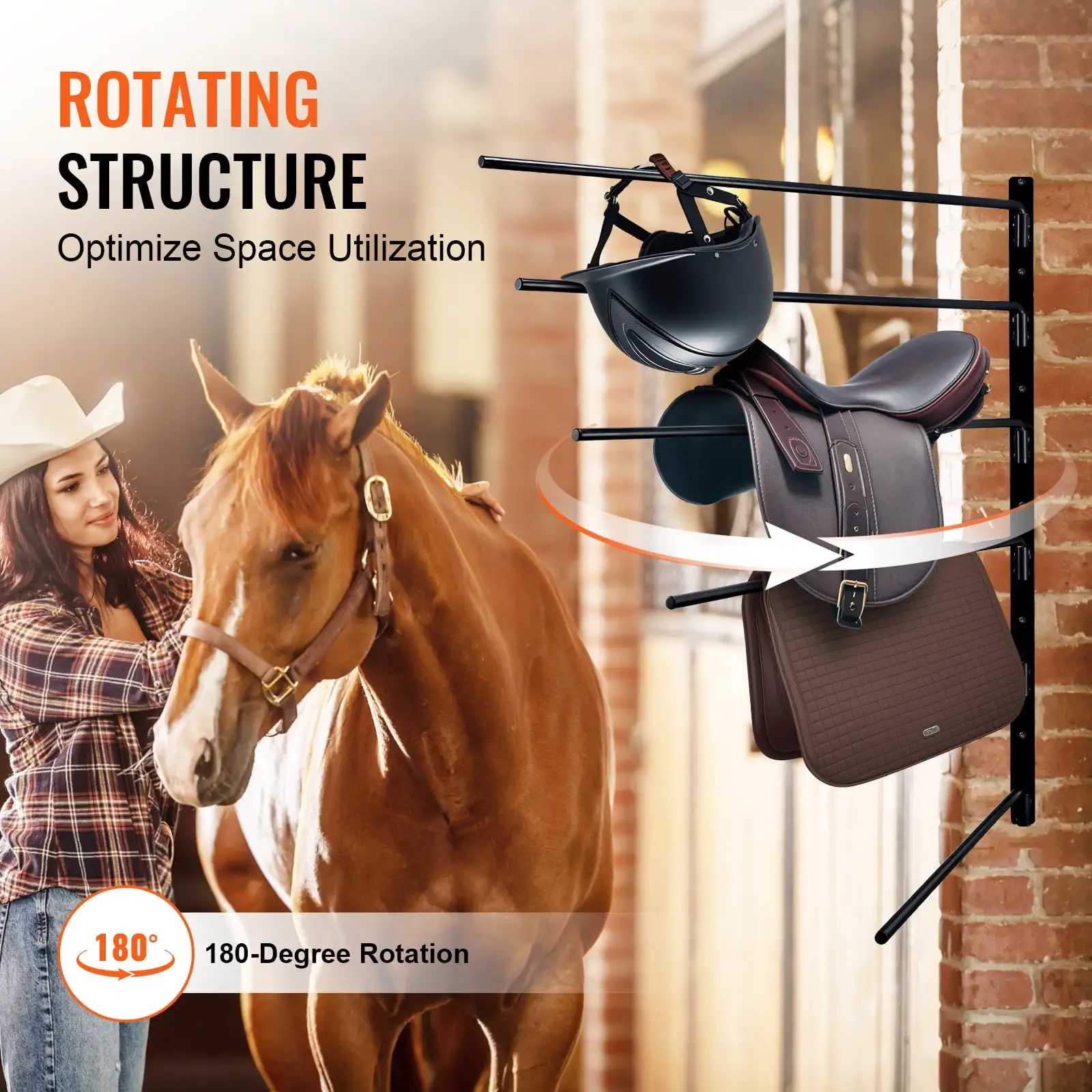 Wall Mounted Saddle Rack Six Tiers English Western Horse Saddle Stand
