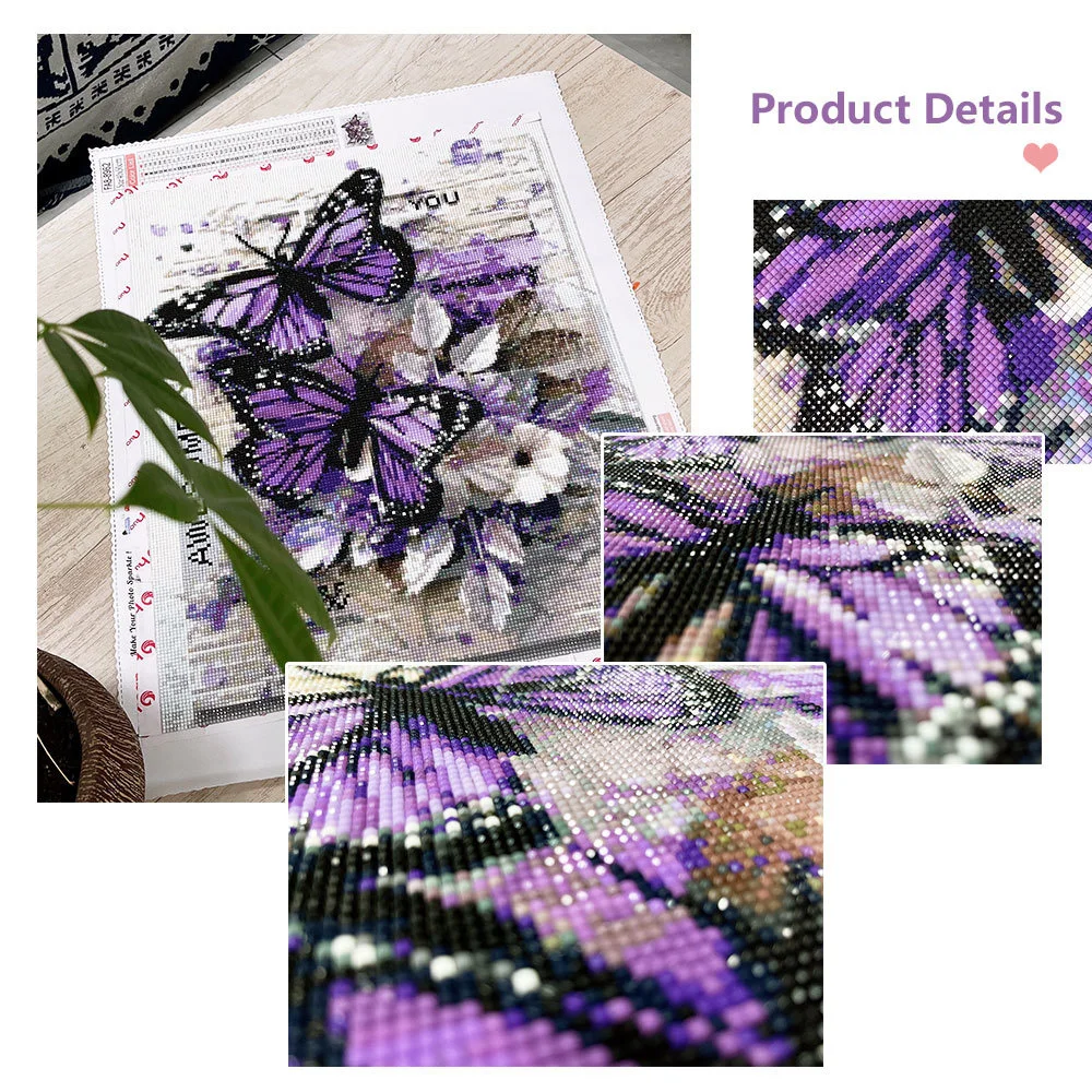 Diamond Painting HUACAN 5d Animal Diamond Embroidery Cross Stitch Butterfly Rhinestones Full Mosaic Home Decor