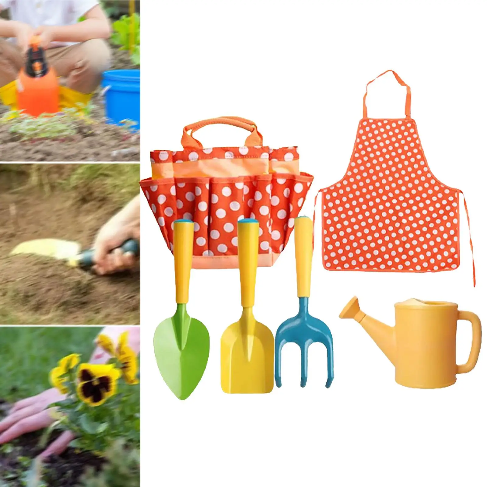 Kids Gardening Set Multifunctional Pointed Shovel Watering Can Hand Tool