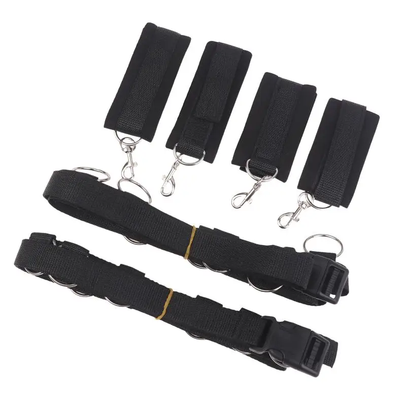 Set di costrizione bondage $% con manette e cavigliere regolabili, accessorio fetish morbido per giochi sensoriali di coppia_voghion.com