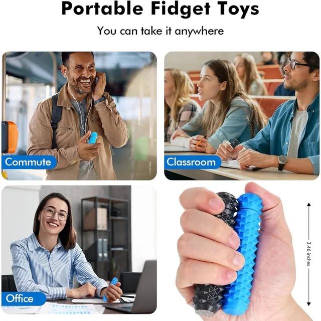 Pain Stim Fidget Toys Rotating Spiky Grippie for Anxiety Relief Sensory Toys for Autism ADHD Calming Classroom Desk Office 6