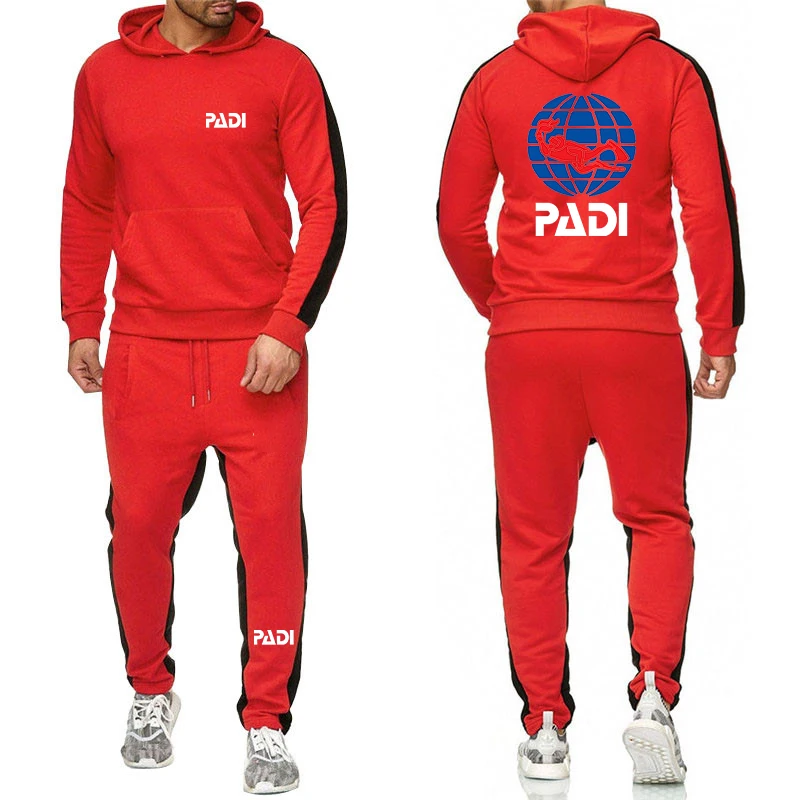 2023 scuba driver Padi men's new spring and autumn hooded sweatpants suit Harajuku jacket sports comfortable and casual solid co