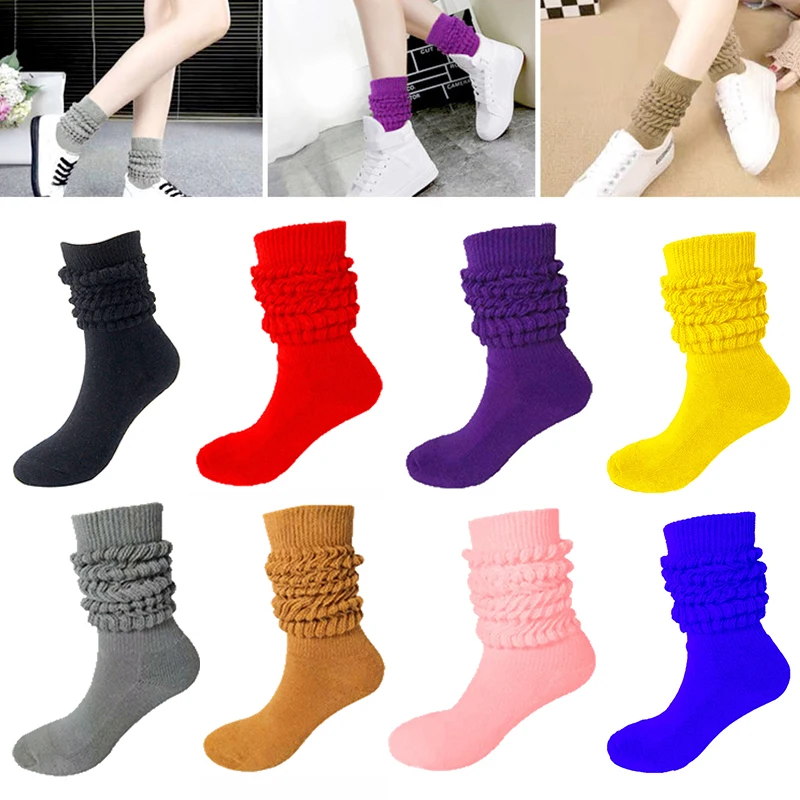 

Heavy Socks For Women Cotton Socks High Knee Scrunch Women's Calcetines Winter Accessories Chaussettes Femmes носки  medias