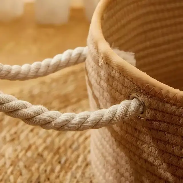 OUZEY Pet Cat Bed Hand Rattan Woven Cat Beds Comfortable Sleeping Wear-Resistant and Sratch-Resistant Cat Nesk Kitten Baskets 5