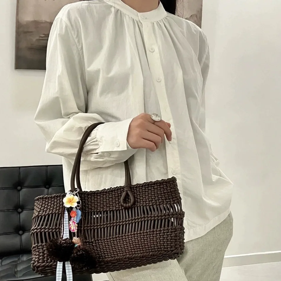 New Summer Bohemian Rattan Straw Bag Ladies Vegetable Basket Woven Bag Retro Women Totes Bag Casual Travel Beach Clutch Bags Sac