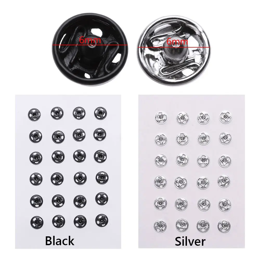 24pcs Accessories Dollhoues Miniature Invisible Snap Metal Buckles DIY  Clothes Mini Buttons Clothing Sewing Buckle