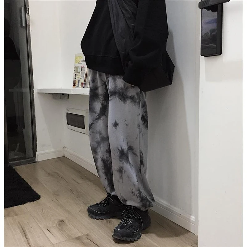 Spring Autumn Men\'s Harajuku Y2K Tie Dye Harem Pants Male High Waist Loose Casual Streetwear Sweatpants Hombre Vintage Trousers