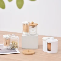 Cotton Round Pad Holder Powder Puff Storage Box Home Cotton Swab Box Makeup Organizer Dustproof Portable Durable Bathroom Jar 3