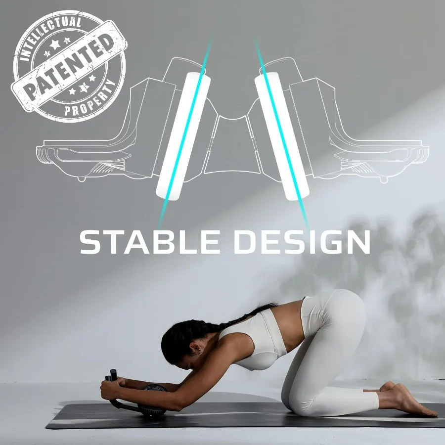 Fitness Ab Roller Wheel with Elbow Support Abdominal Trainer Roller Workout Equipment for Home and Gym Exercise Roller for Men a