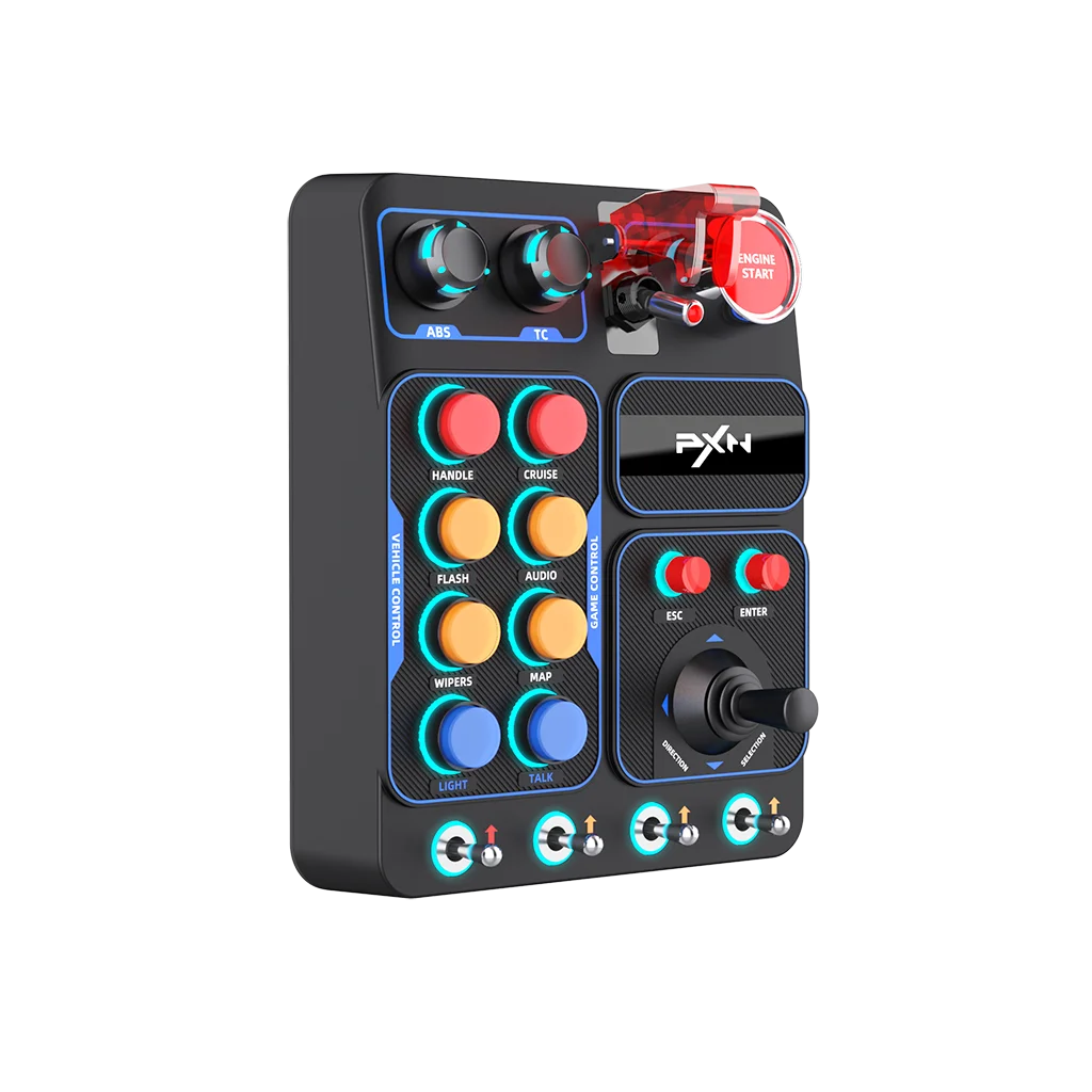 PXN Racing Simulator Central Control Box EURO Truck Simulator Gearbox RGB lighting effects American Truck Game Car Controller gaming controller