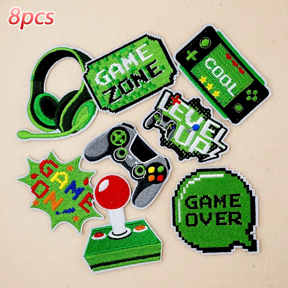 

8Pcs/Lot Game Decoration Patches Embroidery Applique Ironing Clothing Sewing Supplies Decorative Patch