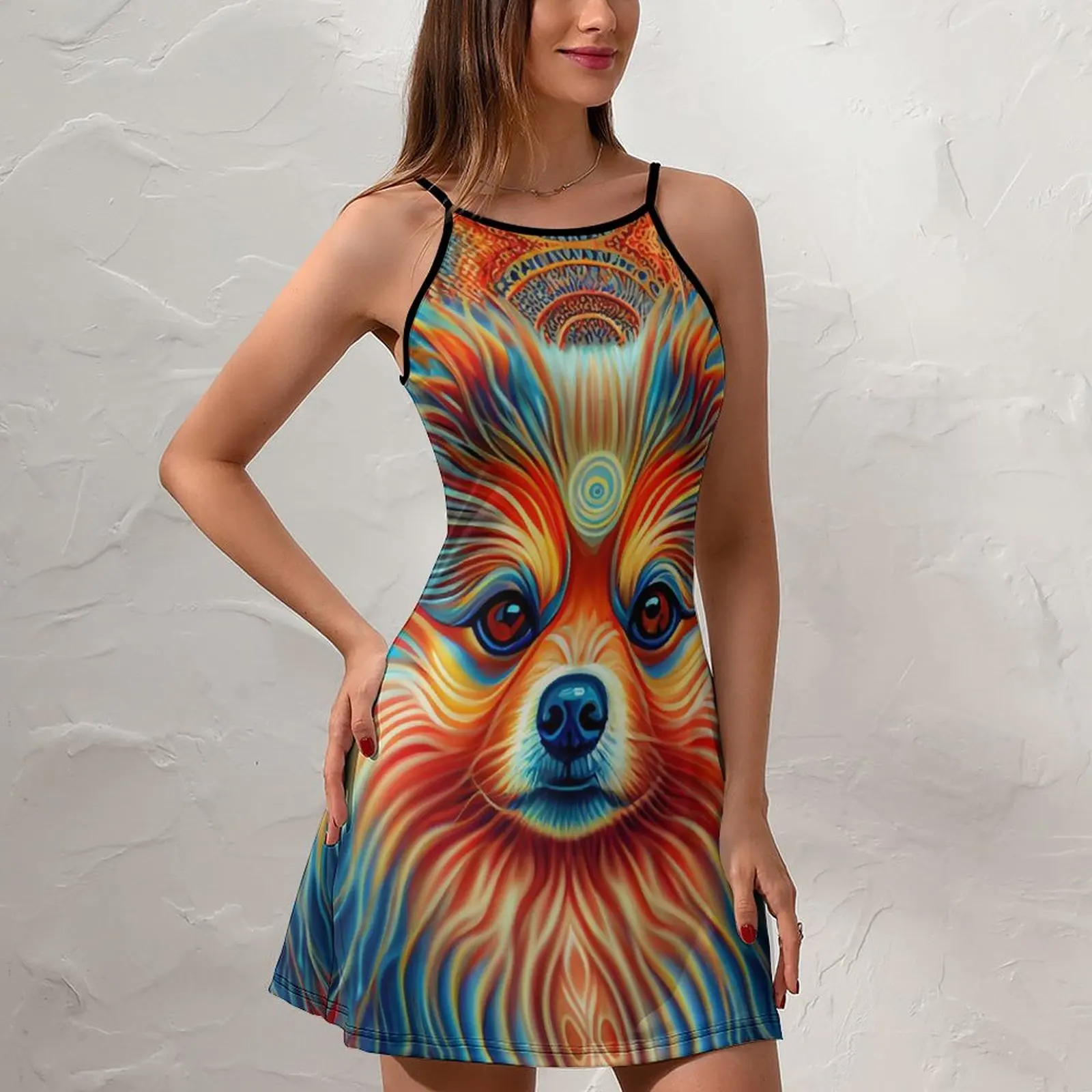 

Пикантная Женская одежда, платье на бретельках, помранский на продажу, женское платье на бретельках, графический праздник, юмор графический