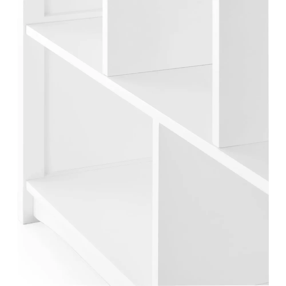 Classic White Bookshelf: Children's 5 Compartment Toy, Bin, Art, Clothes and Book Storage - Wooden Playroom and Bedroom 5