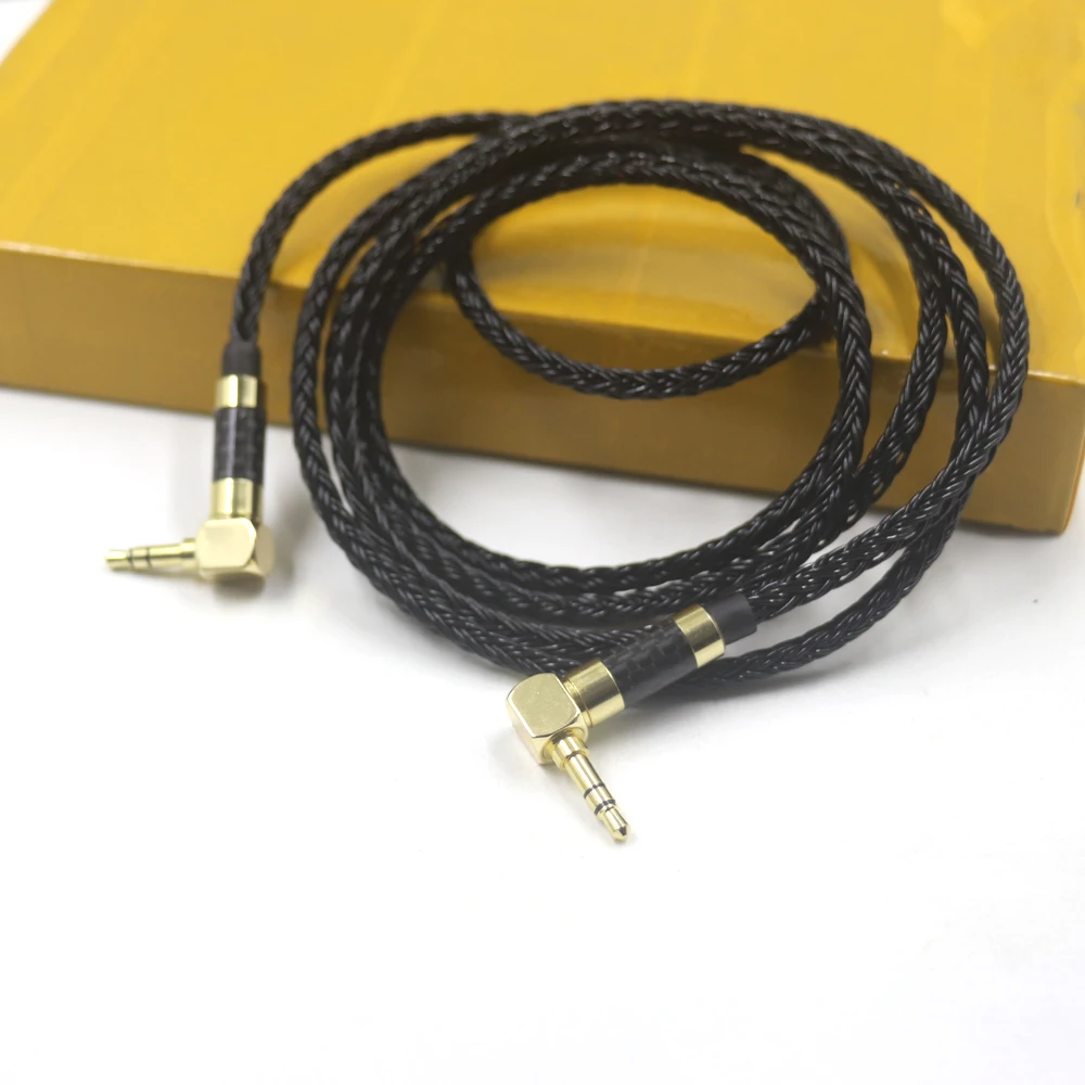 16 Core OCC 3.5mm male to 3.5mm male 90 Degree Right Angle audio input cable speaker line for Car Headphone MP3/4 Aux Cord