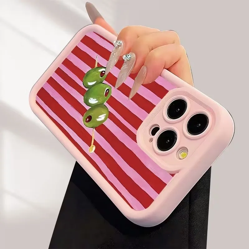 Vibrant Green and Pink Striped TPU Phone Case