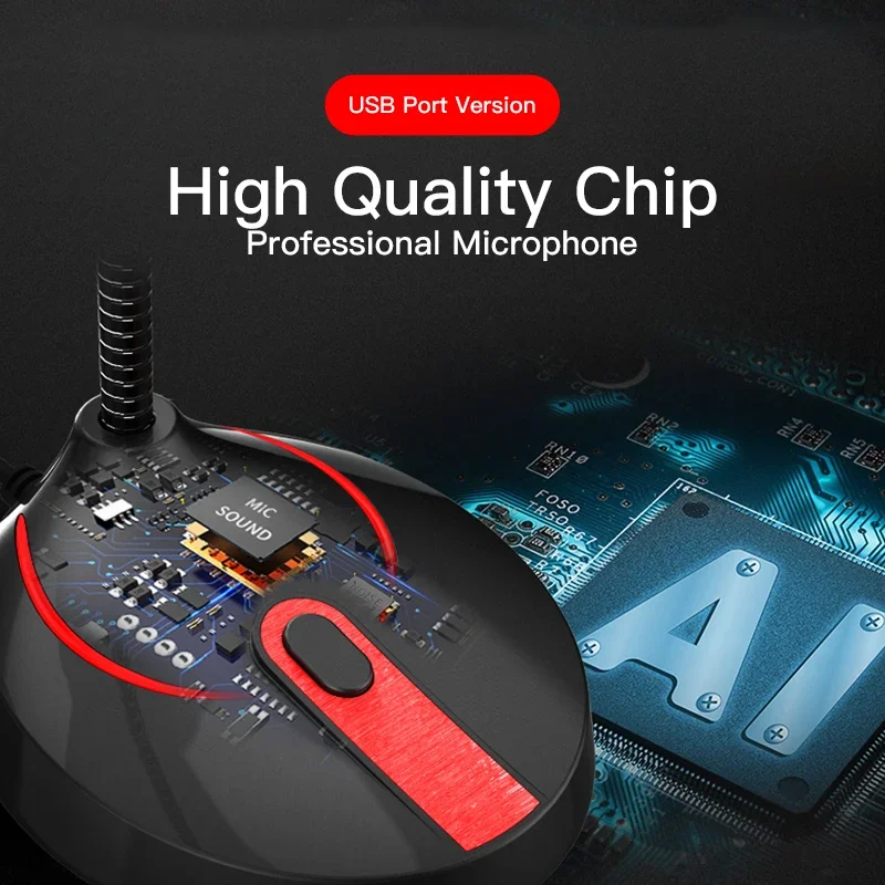 Mini USB Microphone Studio Speech Speakers 3.5mm Jack Plug Wired Microphones for PC Computer Laptop Notebook Loud Speaker